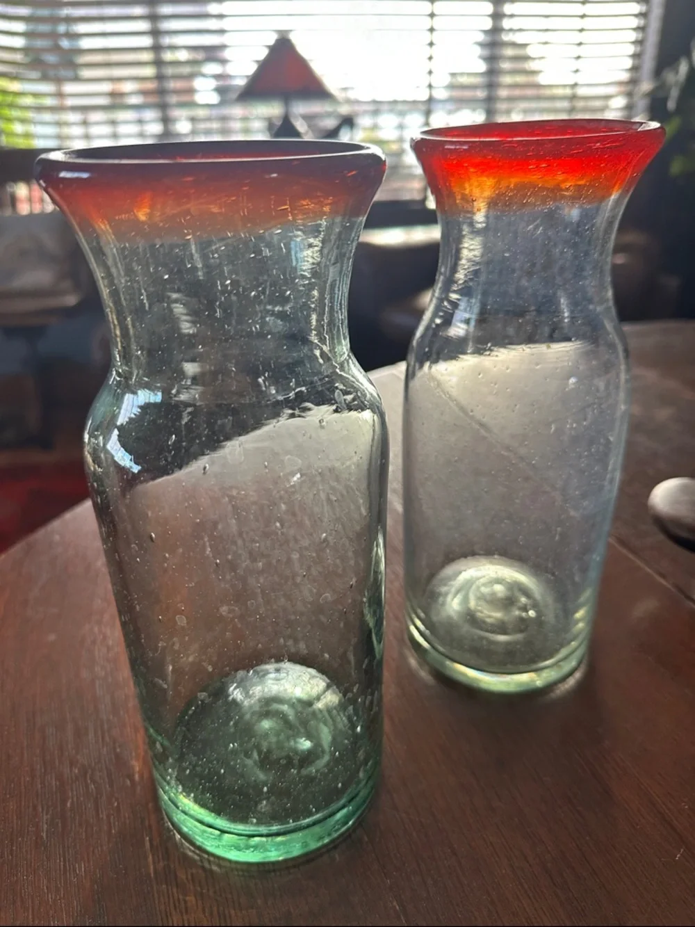 2 Mexican distressed glass carafes. Great for your OJ for the weekend mimosa! - Picture 6 of 6